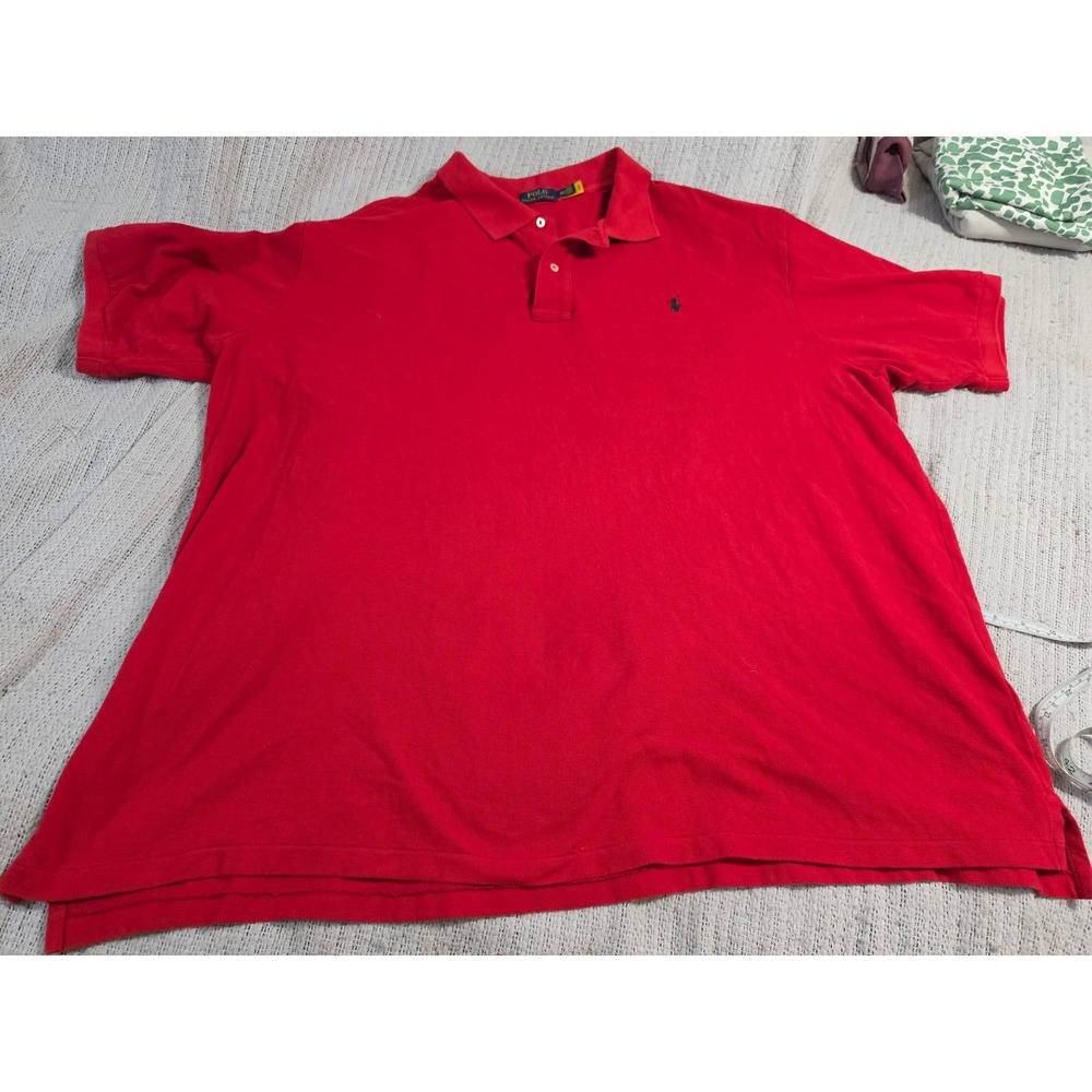 Polo Ralph Lauren Mens 4XLT Red Short Sleeve Pique Polo Shirt Big & Tall